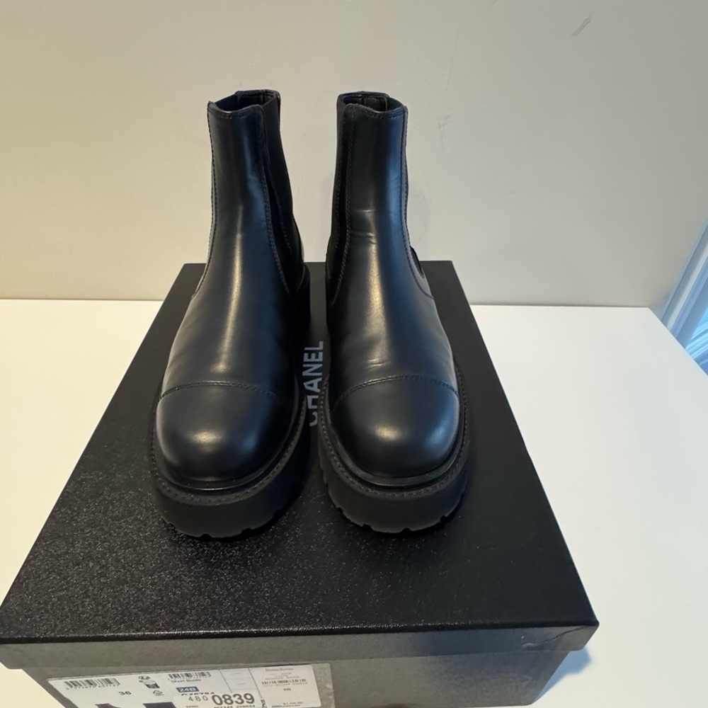 CHANEL Black Ankle Boots